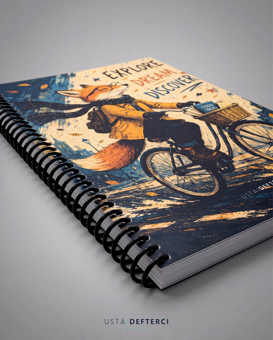 Usta Defterci | A5, Kareli, Spiralli, 80 Yaprak (160 Sayfa), Animal Heroes Serisi, El Yapımı Defter