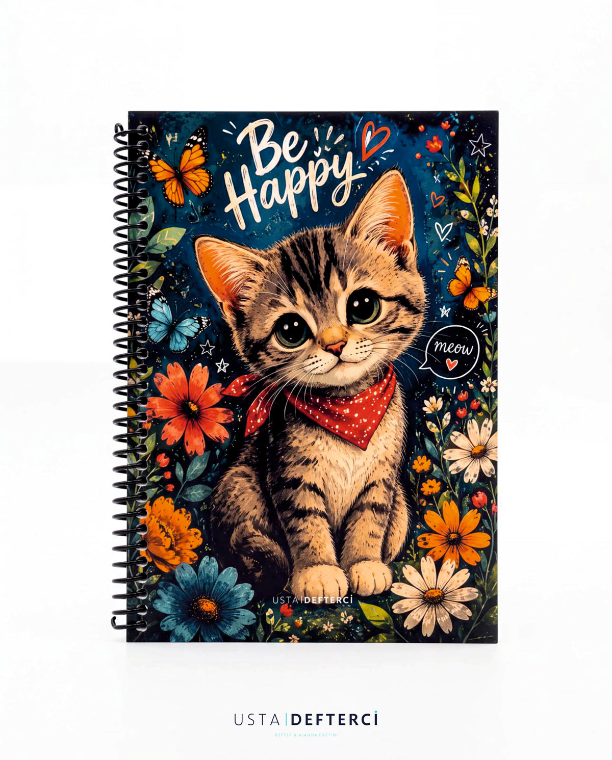 Usta Defterci | A5, Kareli, Spiralli, 80 Yaprak (160 Sayfa), Animal Heroes Serisi, El Yapımı Defter
