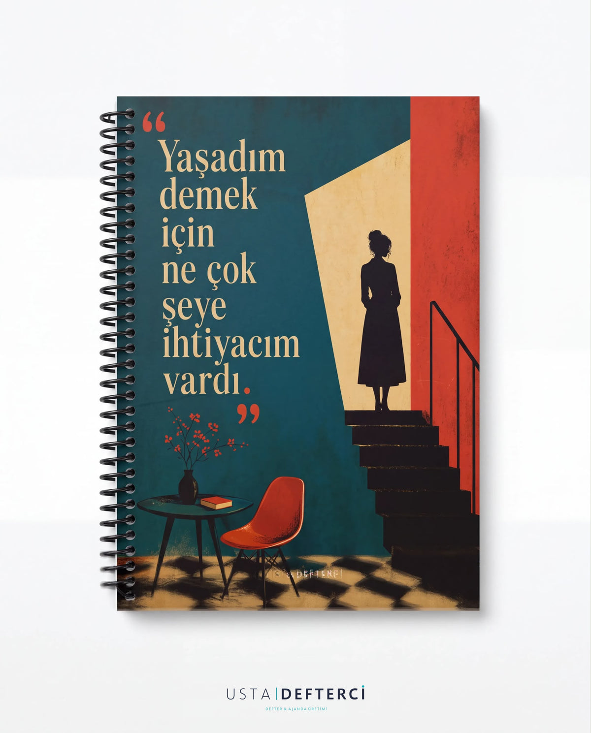 Usta Defterci | A5, Kareli, Spiralli, 80 Yaprak (160 Sayfa), Edebiyat Serisi, El Yapımı Defter