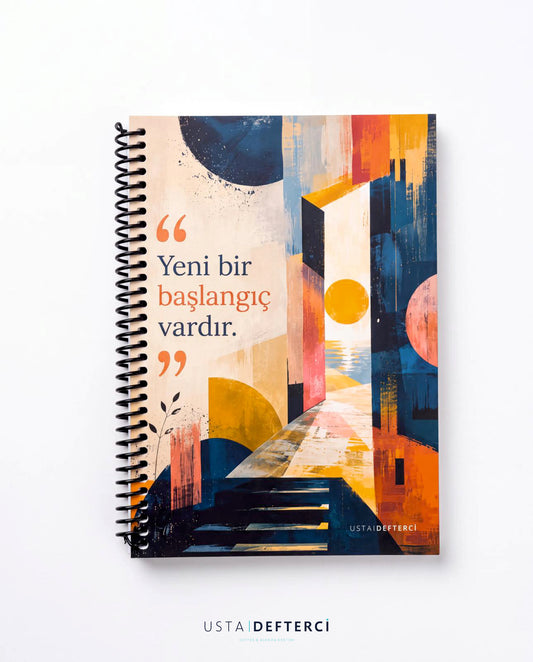 Usta Defterci | A5, Kareli, Spiralli, 80 Yaprak (160 Sayfa), Edebiyat Serisi, El Yapımı Defter